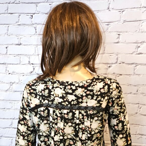 ANTHROPOLOGIE - Maeve Boho black floral blouse with cutout detailing - Picture 11 of 12